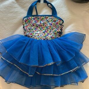 Dance costume with sequins and leotard